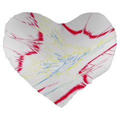 Big Bang Large 19  Premium Flano Heart Shape Cushions by ValentinaDesign