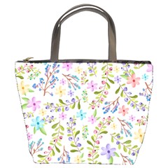 Twigs And Floral Pattern Bucket Bags by Coelfen