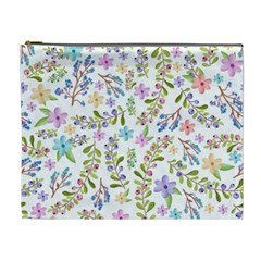 Twigs And Floral Pattern Cosmetic Bag (xl) by Coelfen