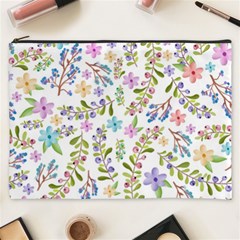 Twigs And Floral Pattern Cosmetic Bag (xxxl)  by Coelfen