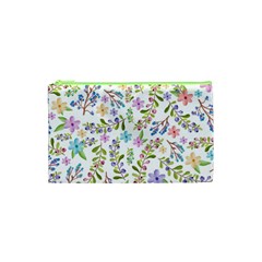 Twigs And Floral Pattern Cosmetic Bag (xs) by Coelfen