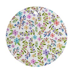 Twigs And Floral Pattern Ornament (round) by Coelfen