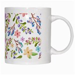 Twigs and floral pattern White Mugs Right