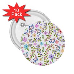 Twigs And Floral Pattern 2 25  Buttons (10 Pack)  by Coelfen