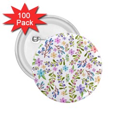 Twigs And Floral Pattern 2 25  Buttons (100 Pack)  by Coelfen