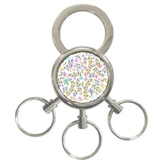 Twigs And Floral Pattern 3-ring Key Chains by Coelfen