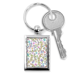 Twigs And Floral Pattern Key Chains (rectangle) 