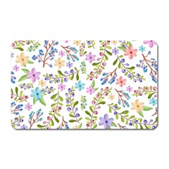 Twigs And Floral Pattern Magnet (rectangular) by Coelfen