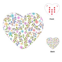 Twigs And Floral Pattern Playing Cards (heart)  by Coelfen