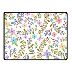 Twigs And Floral Pattern Fleece Blanket (small) by Coelfen