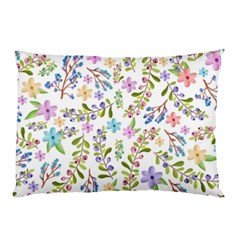 Twigs And Floral Pattern Pillow Case (two Sides) by Coelfen