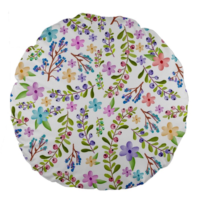 Twigs and floral pattern Large 18  Premium Round Cushions