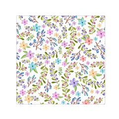 Twigs And Floral Pattern Small Satin Scarf (square)  by Coelfen