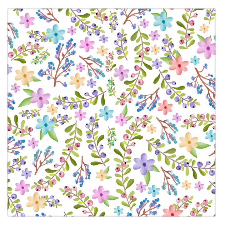 Twigs and floral pattern Large Satin Scarf (Square)