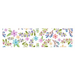 Twigs And Floral Pattern Satin Scarf (oblong)