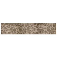 Brown Romantic Flower Pattern Flano Scarf (small)