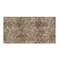 Brown Romantic Flower Pattern Satin Wrap