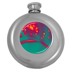 Lights Round Hip Flask (5 Oz) by ValentinaDesign