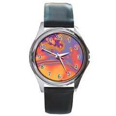 Lights Round Metal Watch by ValentinaDesign