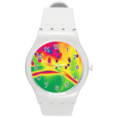 Lights Round Plastic Sport Watch (m) by ValentinaDesign