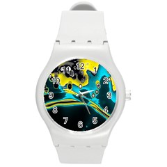 Lights Round Plastic Sport Watch (m) by ValentinaDesign