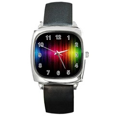 Lights Square Metal Watch by ValentinaDesign