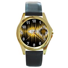 Light Round Gold Metal Watch by ValentinaDesign