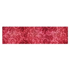 Red Romantic Flower Pattern Satin Scarf (oblong) by Ivana