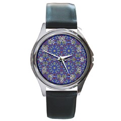 Colorful Ethnic Design Round Metal Watch by dflcprints