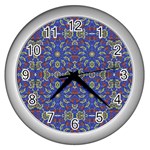 Colorful Ethnic Design Wall Clocks (Silver)  Front