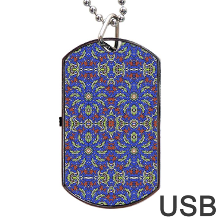 Colorful Ethnic Design Dog Tag USB Flash (Two Sides)