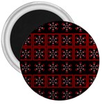 Dark Tiled Pattern 3  Magnets Front