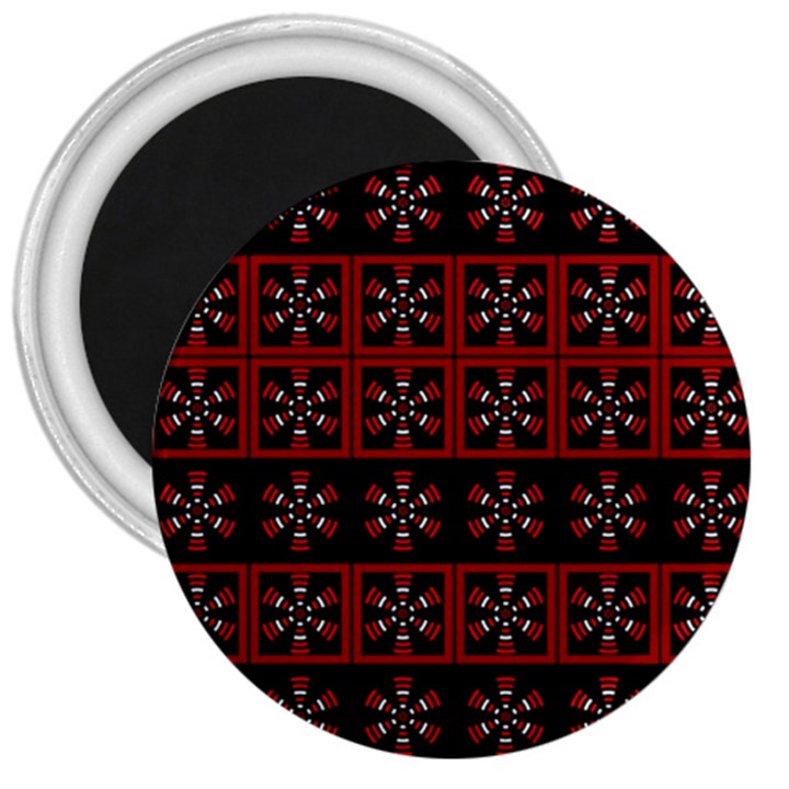 Dark Tiled Pattern 3  Magnets