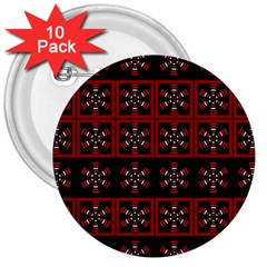 Dark Tiled Pattern 3  Buttons (10 Pack)  by linceazul