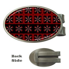 Dark Tiled Pattern Money Clips (oval)  by linceazul