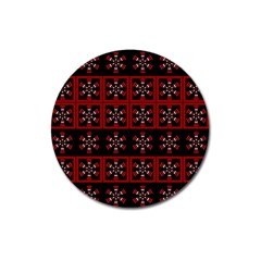 Dark Tiled Pattern Magnet 3  (round)