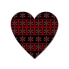 Dark Tiled Pattern Heart Magnet by linceazul