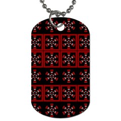 Dark Tiled Pattern Dog Tag (one Side)