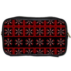 Dark Tiled Pattern Toiletries Bags by linceazul