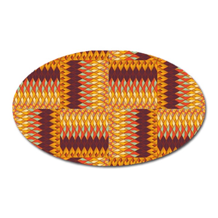 Geometric Pattern Oval Magnet