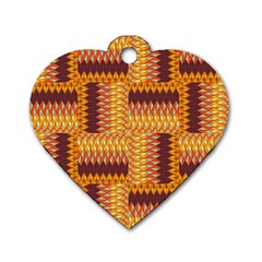 Geometric Pattern Dog Tag Heart (one Side) by linceazul