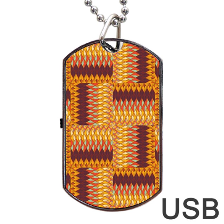 Geometric Pattern Dog Tag USB Flash (One Side)