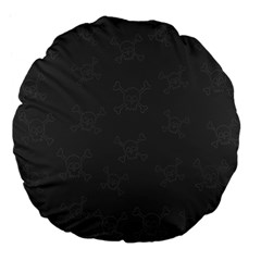 Skull Pattern Large 18  Premium Flano Round Cushions by ValentinaDesign