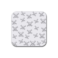 Skull Pattern Rubber Coaster (square)  by ValentinaDesign