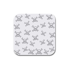 Skull Pattern Rubber Square Coaster (4 Pack)  by ValentinaDesign