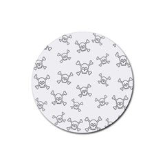 Skull Pattern Rubber Coaster (round)  by ValentinaDesign