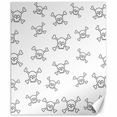 Skull Pattern Canvas 8  X 10  by ValentinaDesign