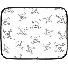 Skull Pattern Double Sided Fleece Blanket (mini)  by ValentinaDesign