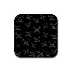 Skull Pattern Rubber Coaster (square)  by ValentinaDesign