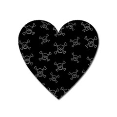 Skull Pattern Heart Magnet by ValentinaDesign